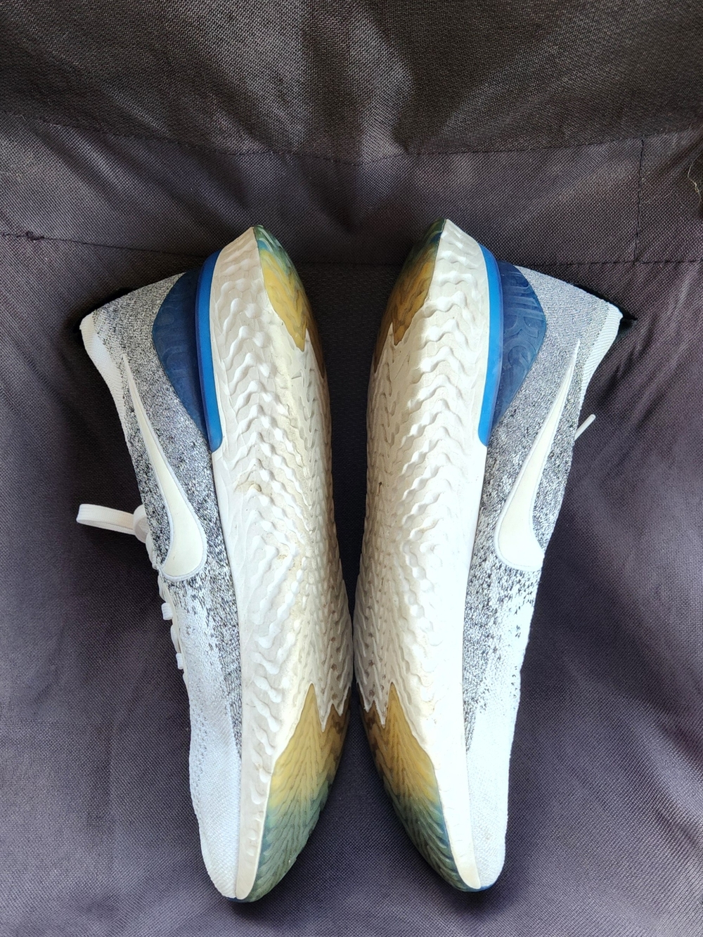 Nike Men’s White, Blue and Yellow Athletic Shoes
